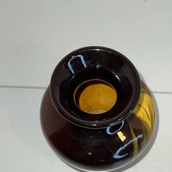 Rozanne Rozane Early Roseville Pottery Vase Signed Numbered Multicolor Collectab - Picture 7 of 8
